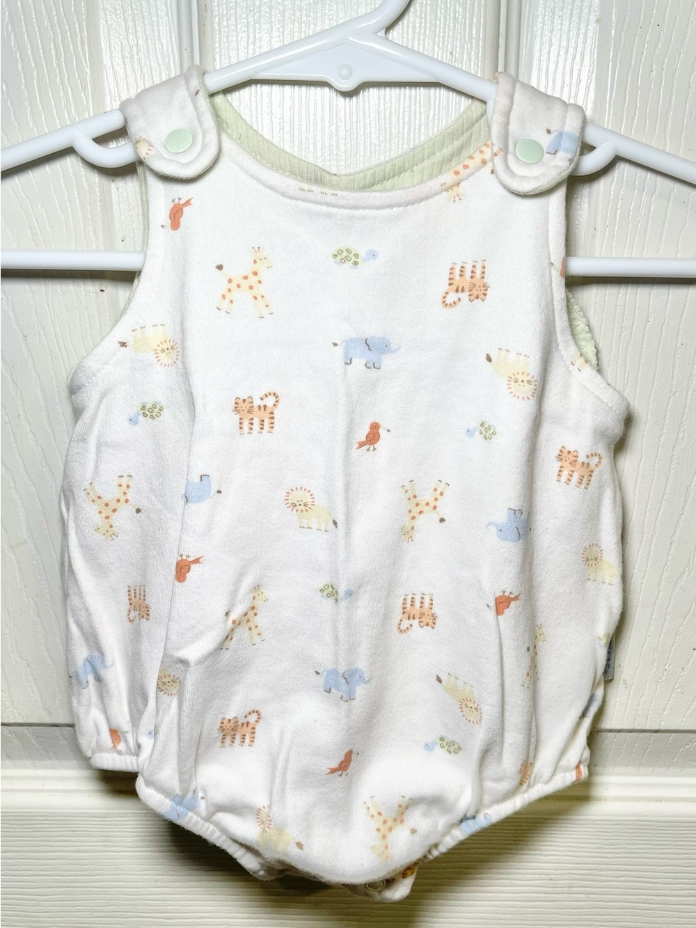 Vintage Vitamins Baby 0-3M Safari Animal Bubble Romper 100% Cotton